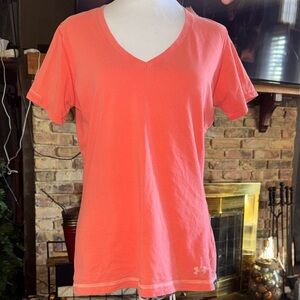 Under Armour Women's Coral V-Neck Short Sleeve Tee